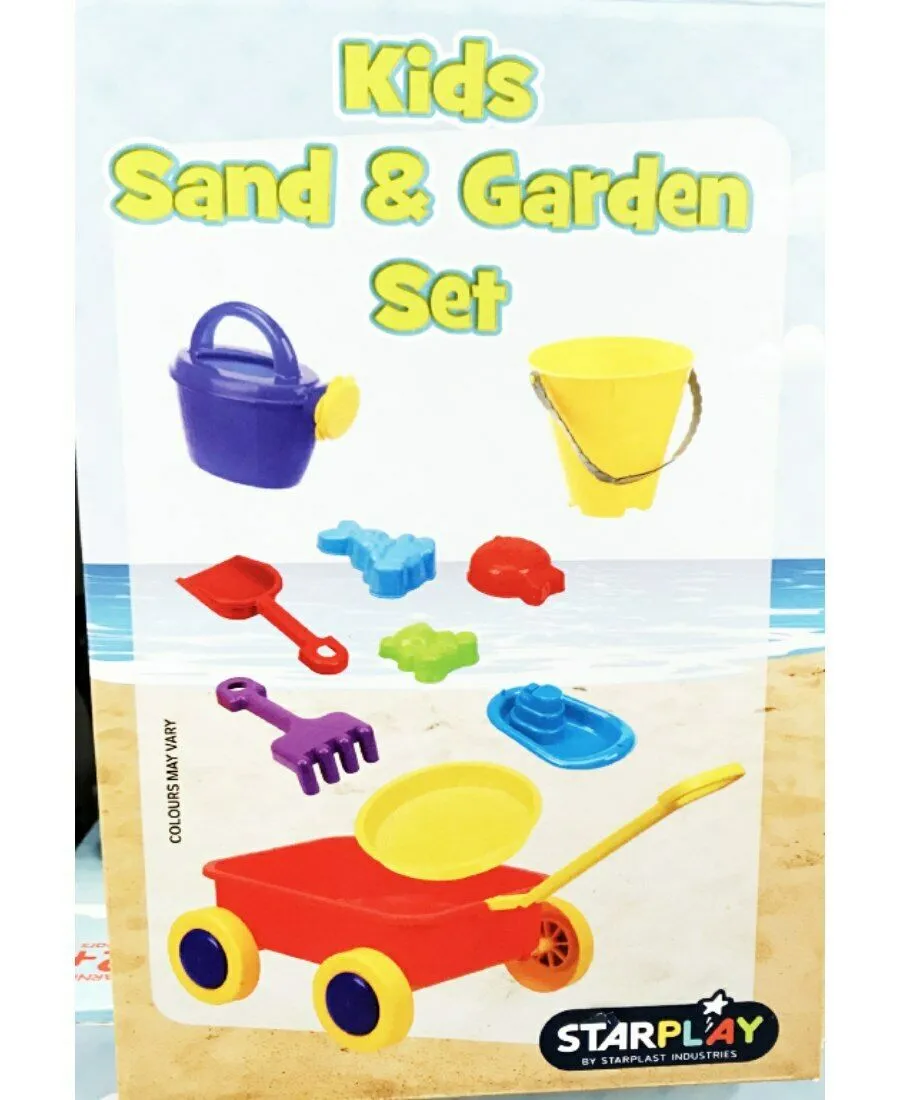 10pc Kids Sand & Garden Set Pretend Play/Beach/Shovel/Bucket/Rack/Watering Can