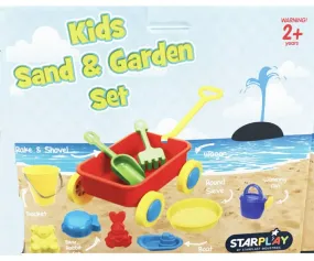 10pc Kids Sand & Garden Set Pretend Play/Beach/Shovel/Bucket/Rack/Watering Can