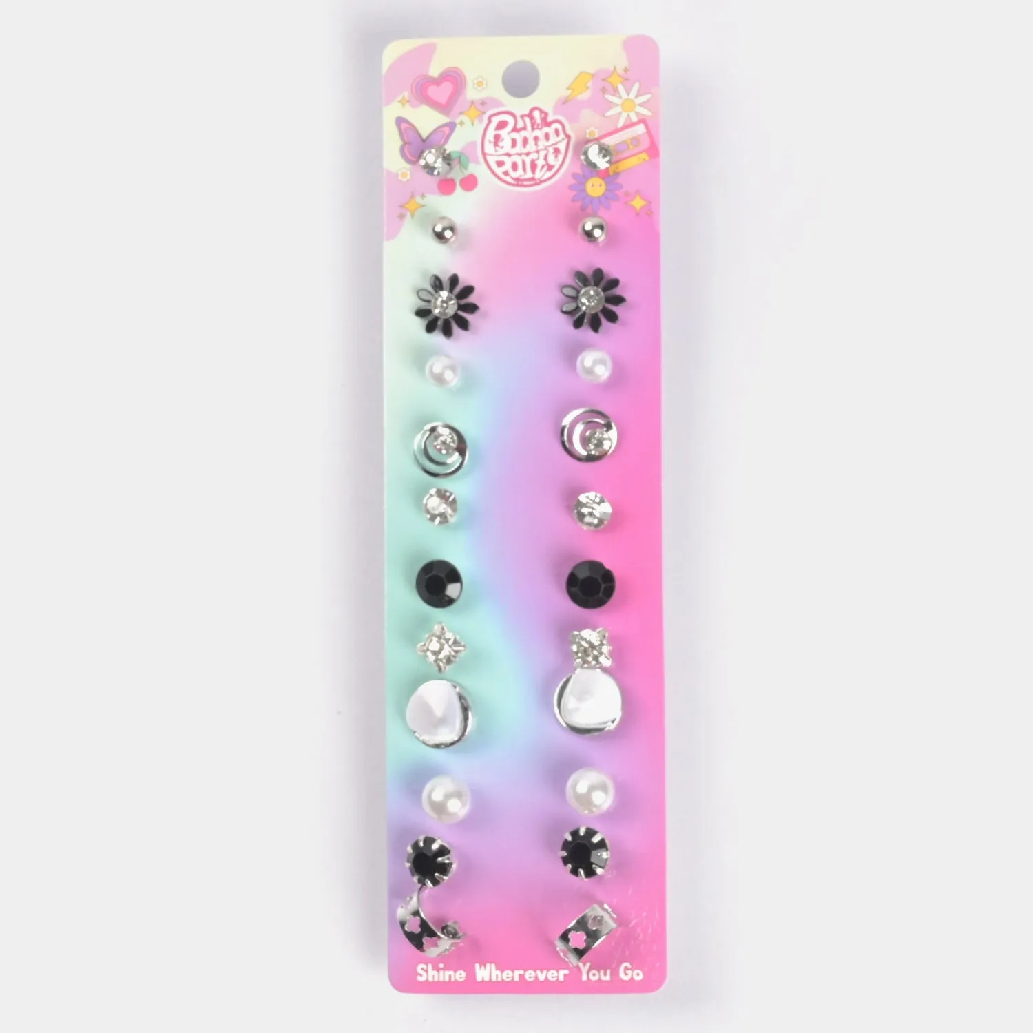 12 Pairs Charming Ears Studs/Tops For Girls