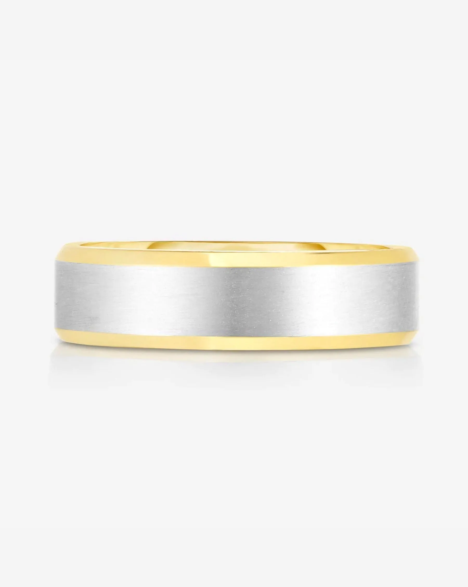 5 mm Contrast   Beveled Wedding Band