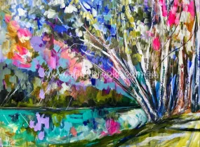 After the rain river gums - art print