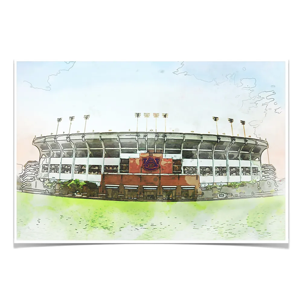 Auburn Tigers - Jordan-Hare Stadium Watercolor