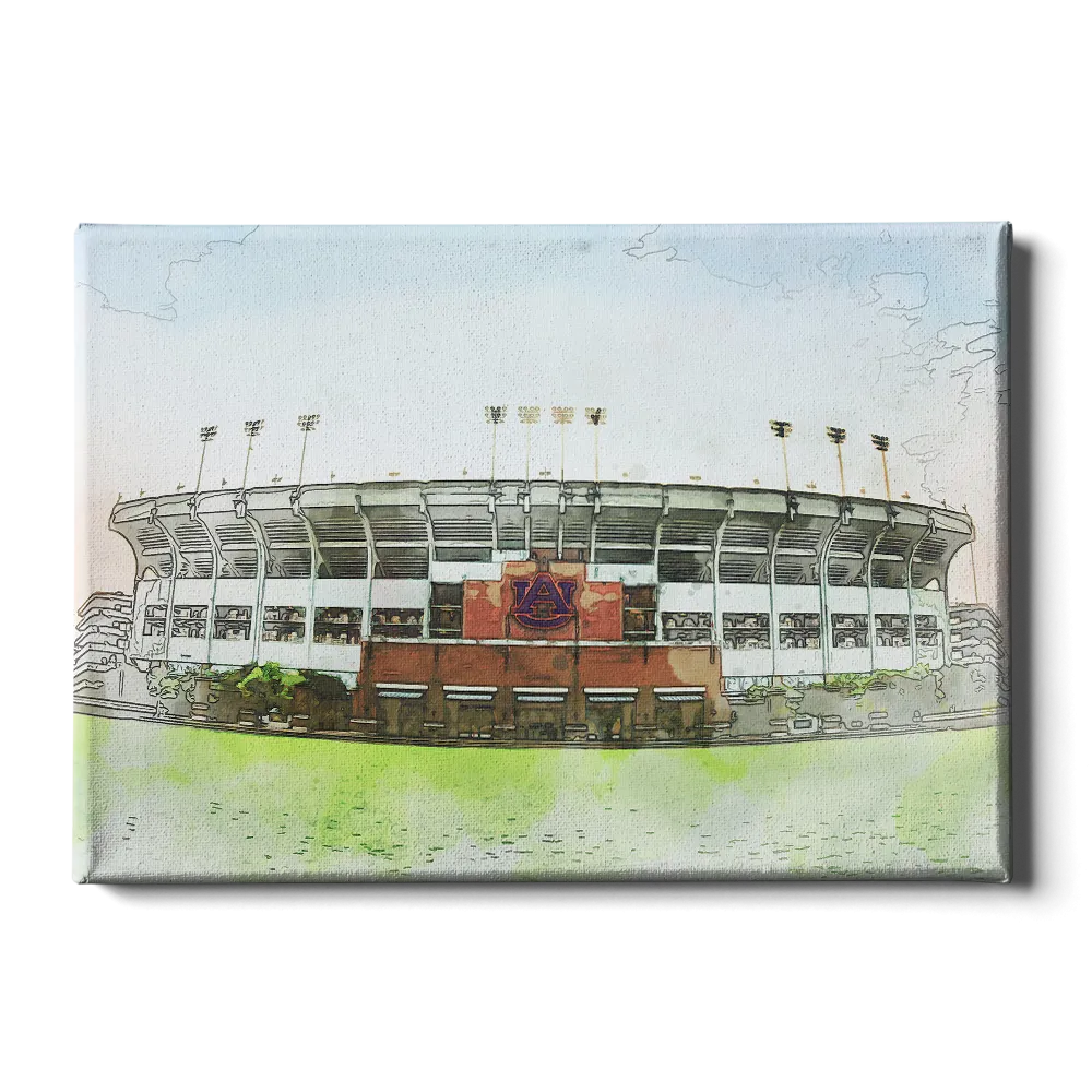 Auburn Tigers - Jordan-Hare Stadium Watercolor