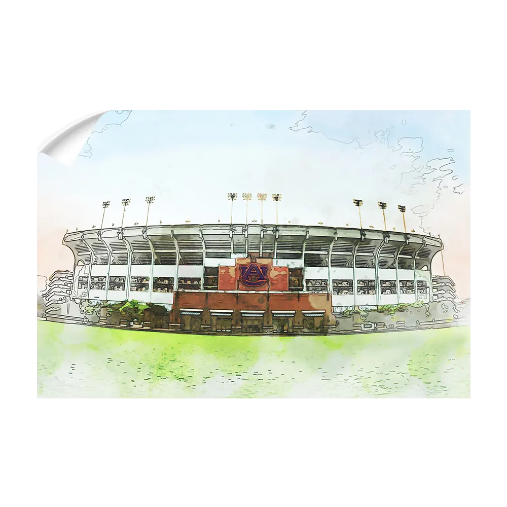 Auburn Tigers - Jordan-Hare Stadium Watercolor