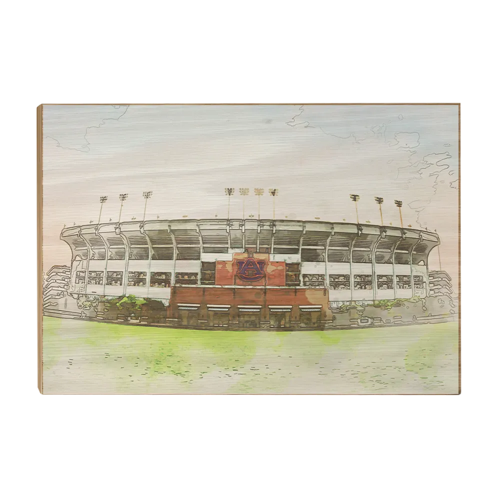 Auburn Tigers - Jordan-Hare Stadium Watercolor