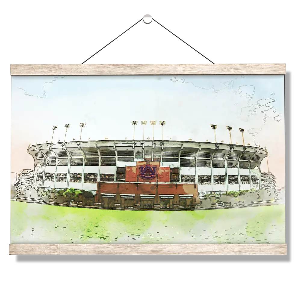 Auburn Tigers - Jordan-Hare Stadium Watercolor