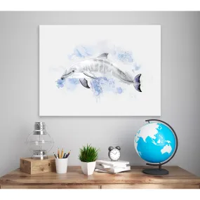 Baby Dolphin Portrait Canvas Wall Art