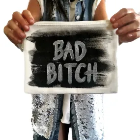 'BAD B*TCH' PAINTED POUCH