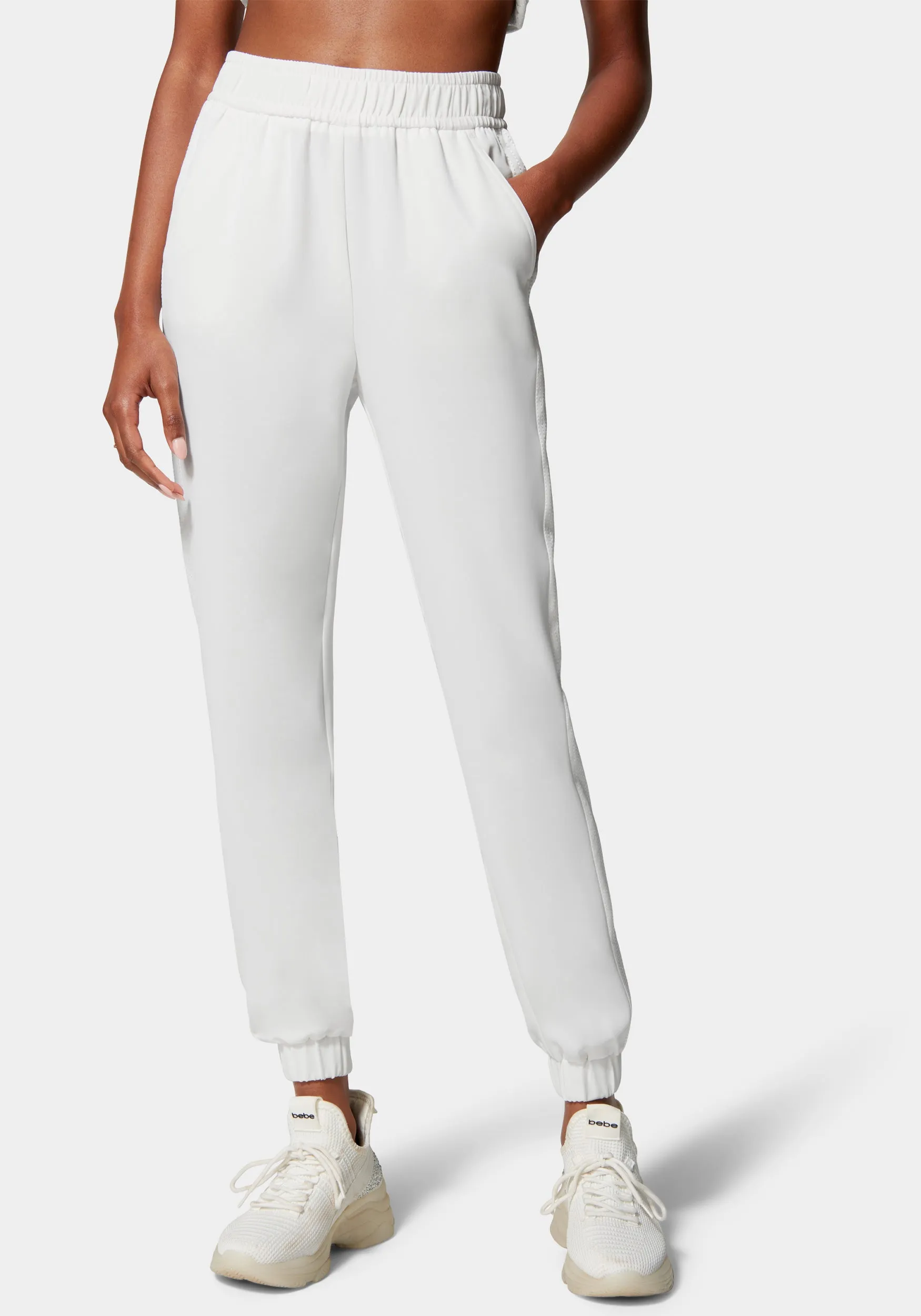 Bebe Lux Lounge Crepe Jogger With Combo Satin