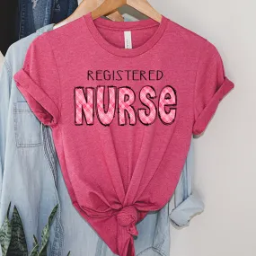 Bella Canvas Tee | Pink Doodle Registered Nurse