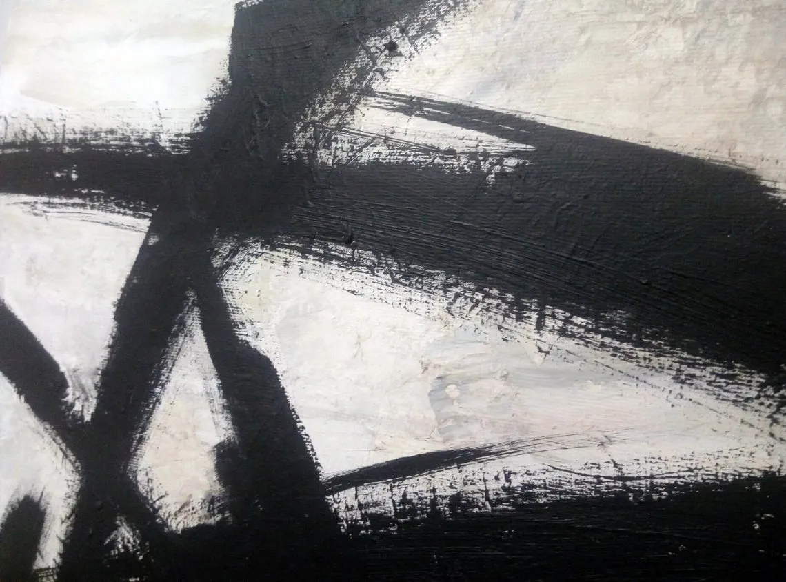 Black And White Painting Minimalist Oil Paintings On Canvas Ap051