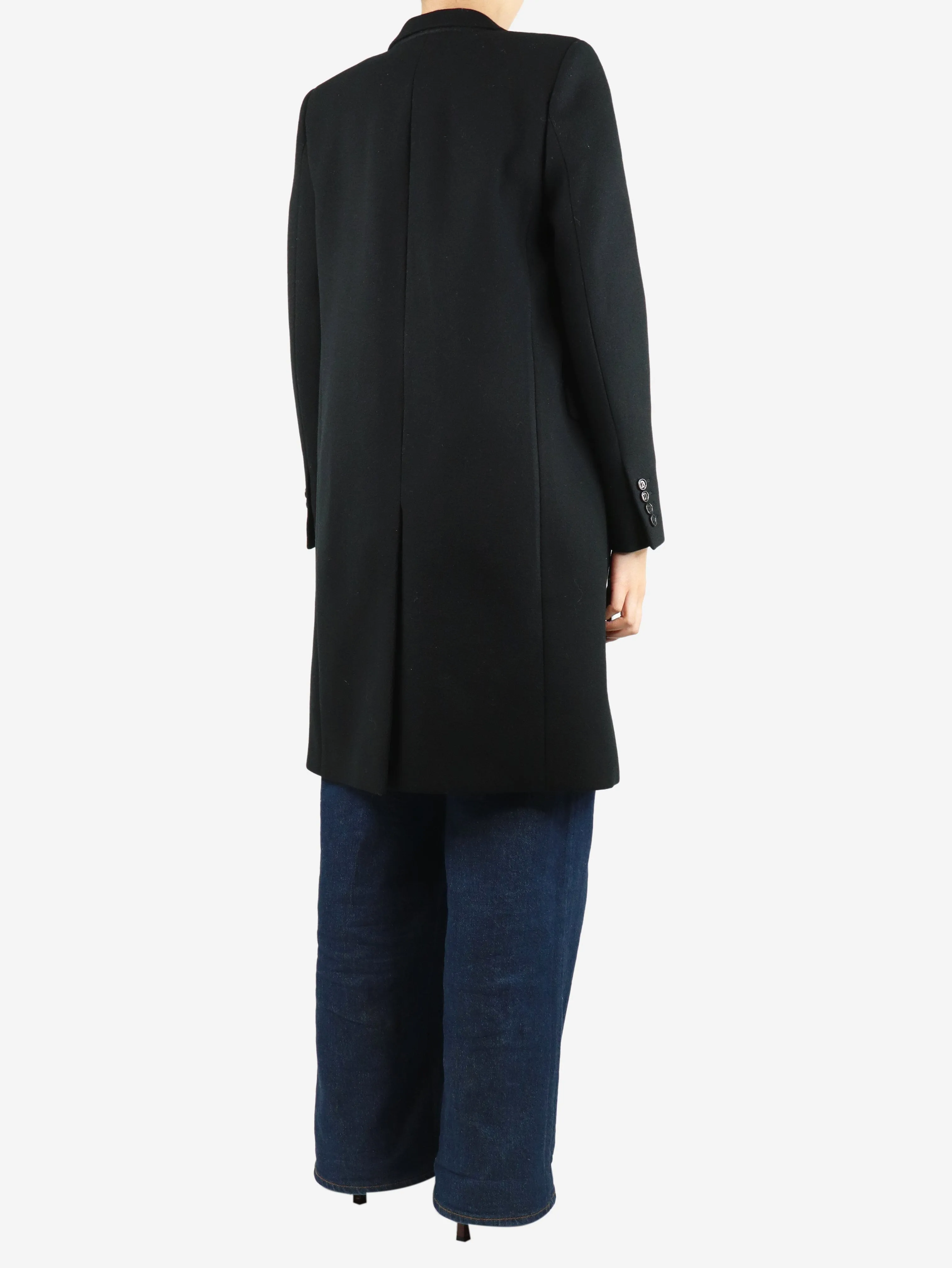 Black wool coat - size UK 10