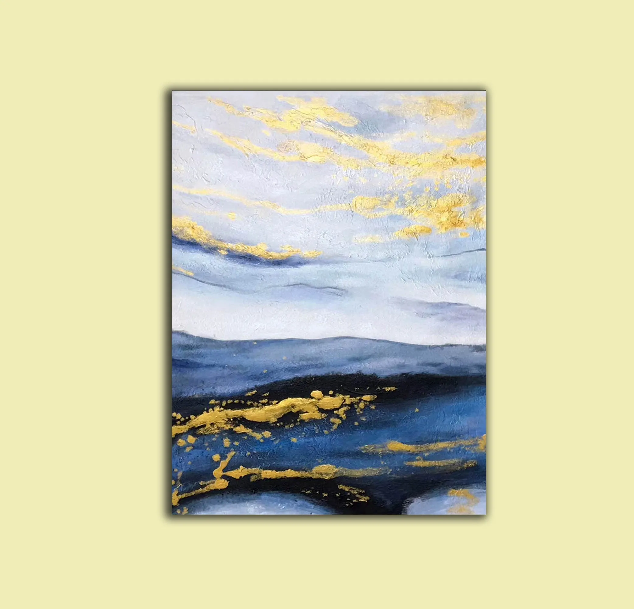 Blue Abstract Painting on Canvas Original Abstract Acrylic Painting Np096