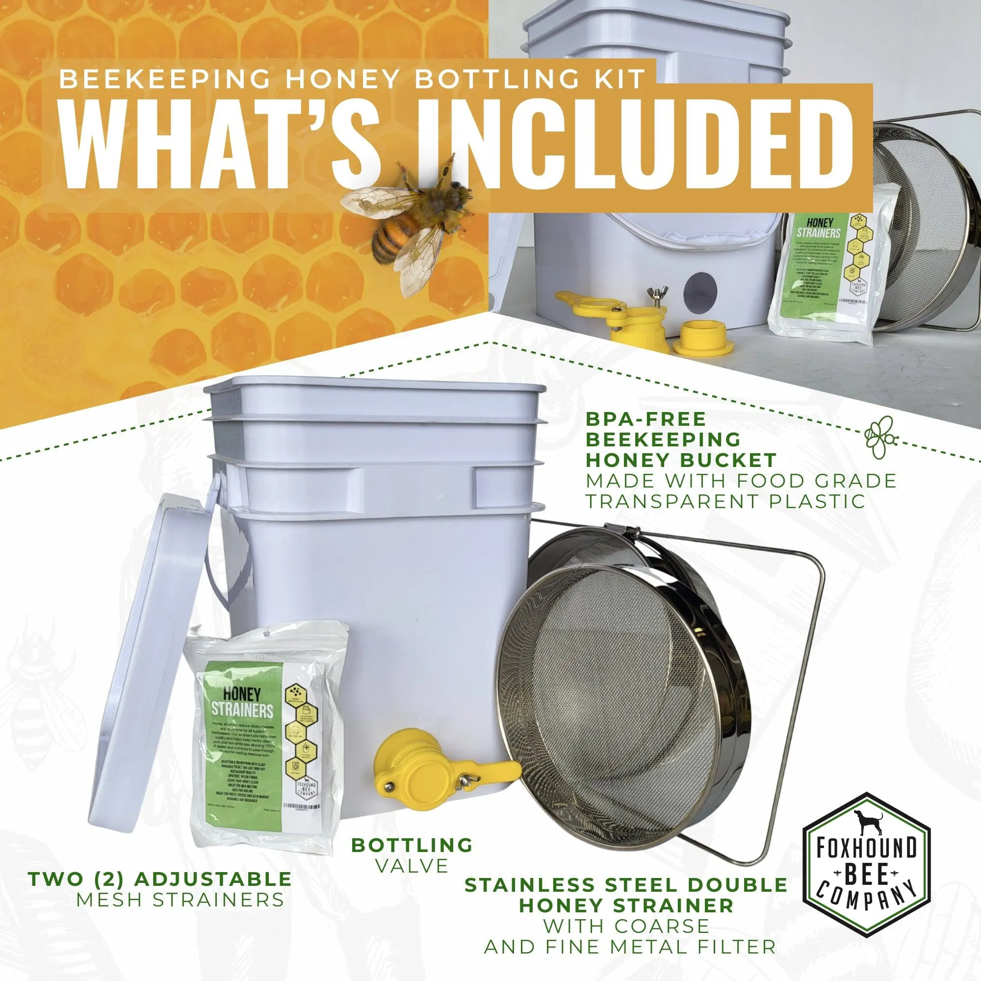 Bottling Bucket Kit with Honey Gate and Strainers