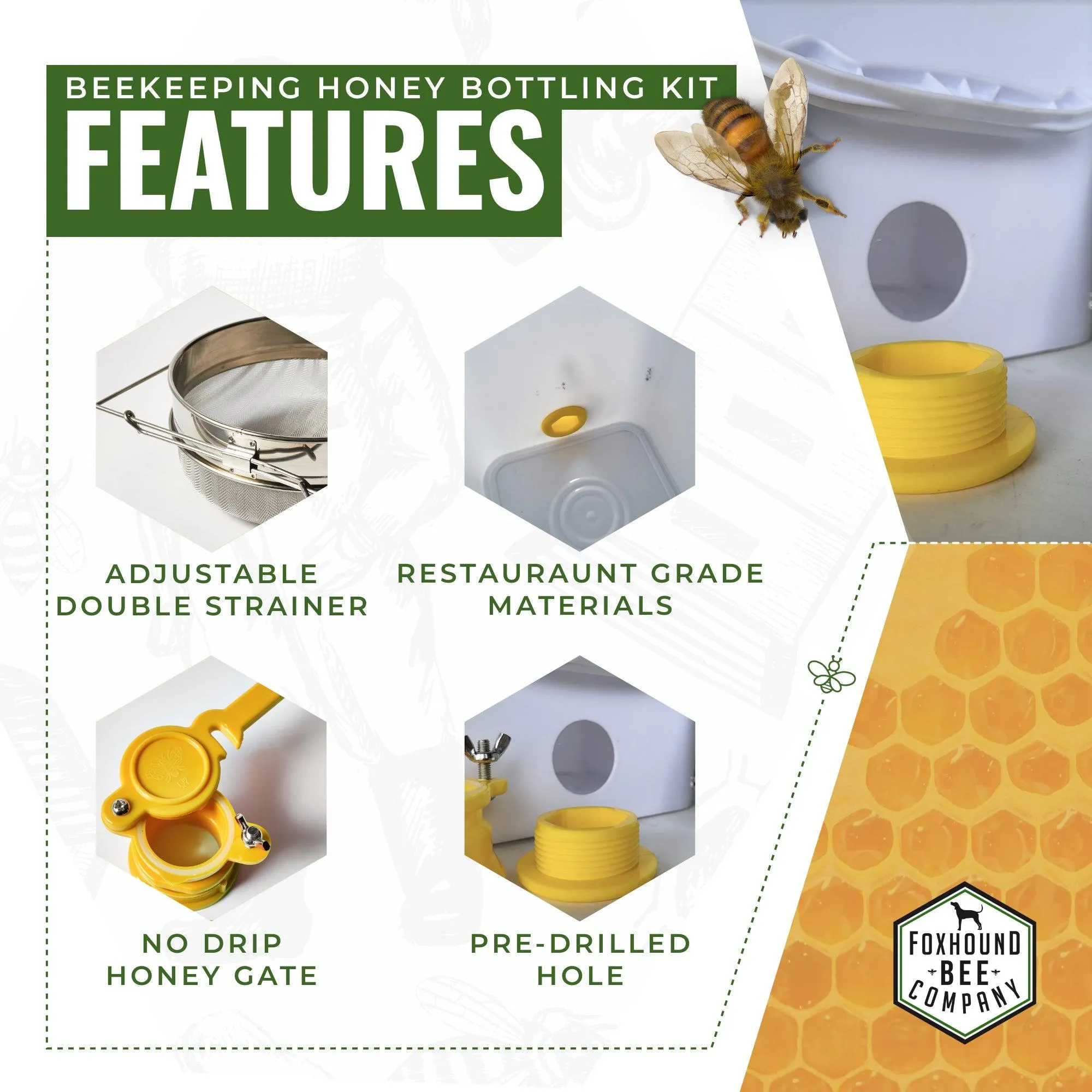 Bottling Bucket Kit with Honey Gate and Strainers