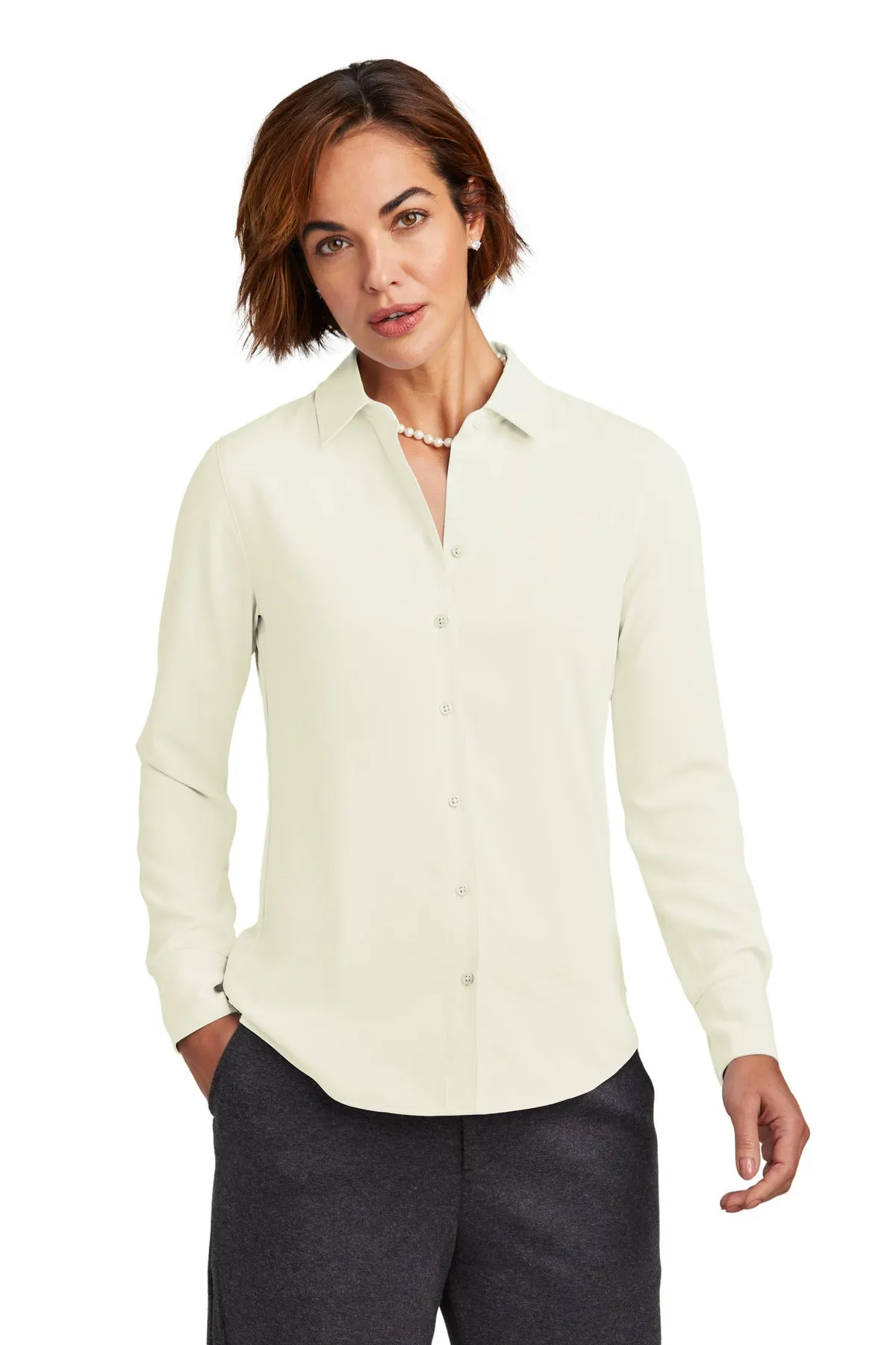 Brooks Brothers Women's Full-Button Satin Blouse