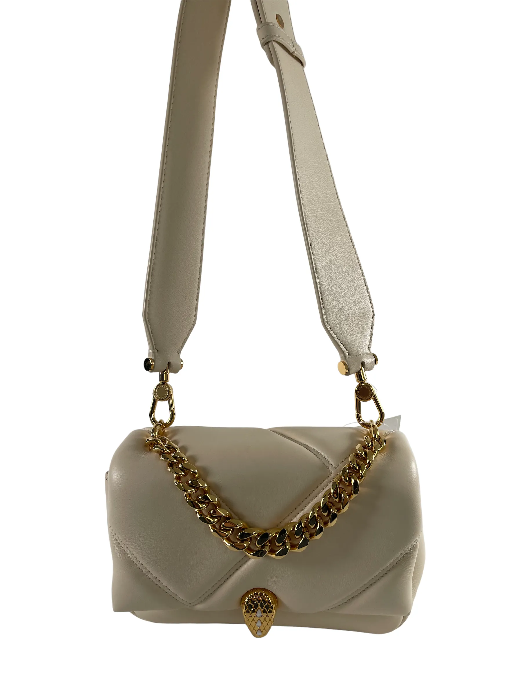 Bvlgari Serpenti Small White Leather Crossbody