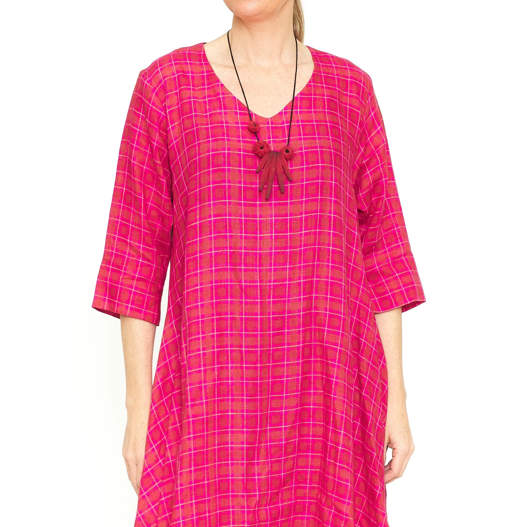 Celine Cherry Check Tunic Dress