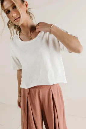 Celine Cropped T-Shirt in Off White - FINAL SALE