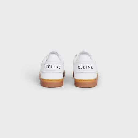 Celine Trainer Low Lace-up Sneraker in Calfskin Optic White/Beige