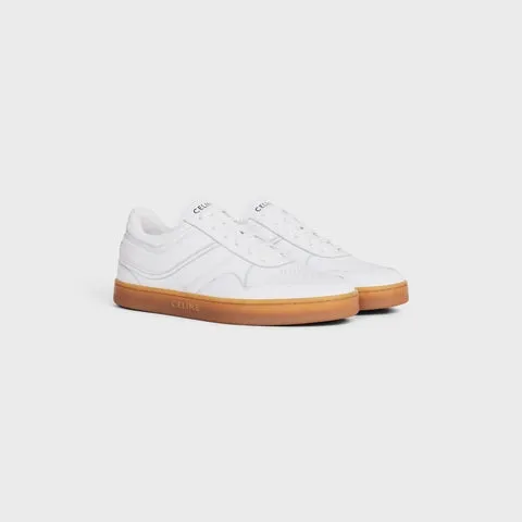 Celine Trainer Low Lace-up Sneraker in Calfskin Optic White/Beige