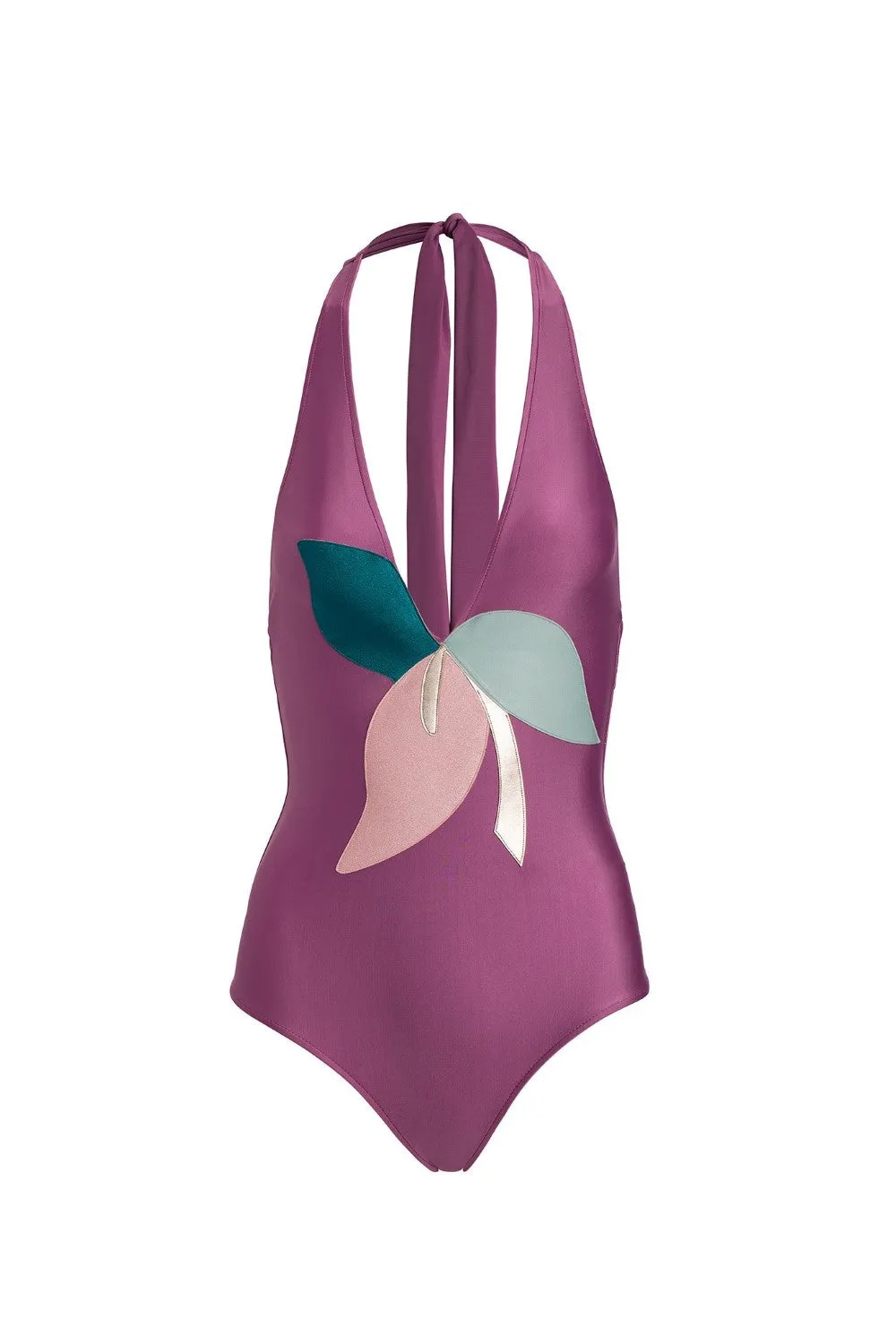 Colorful Flowers Halterneck Swimsuit