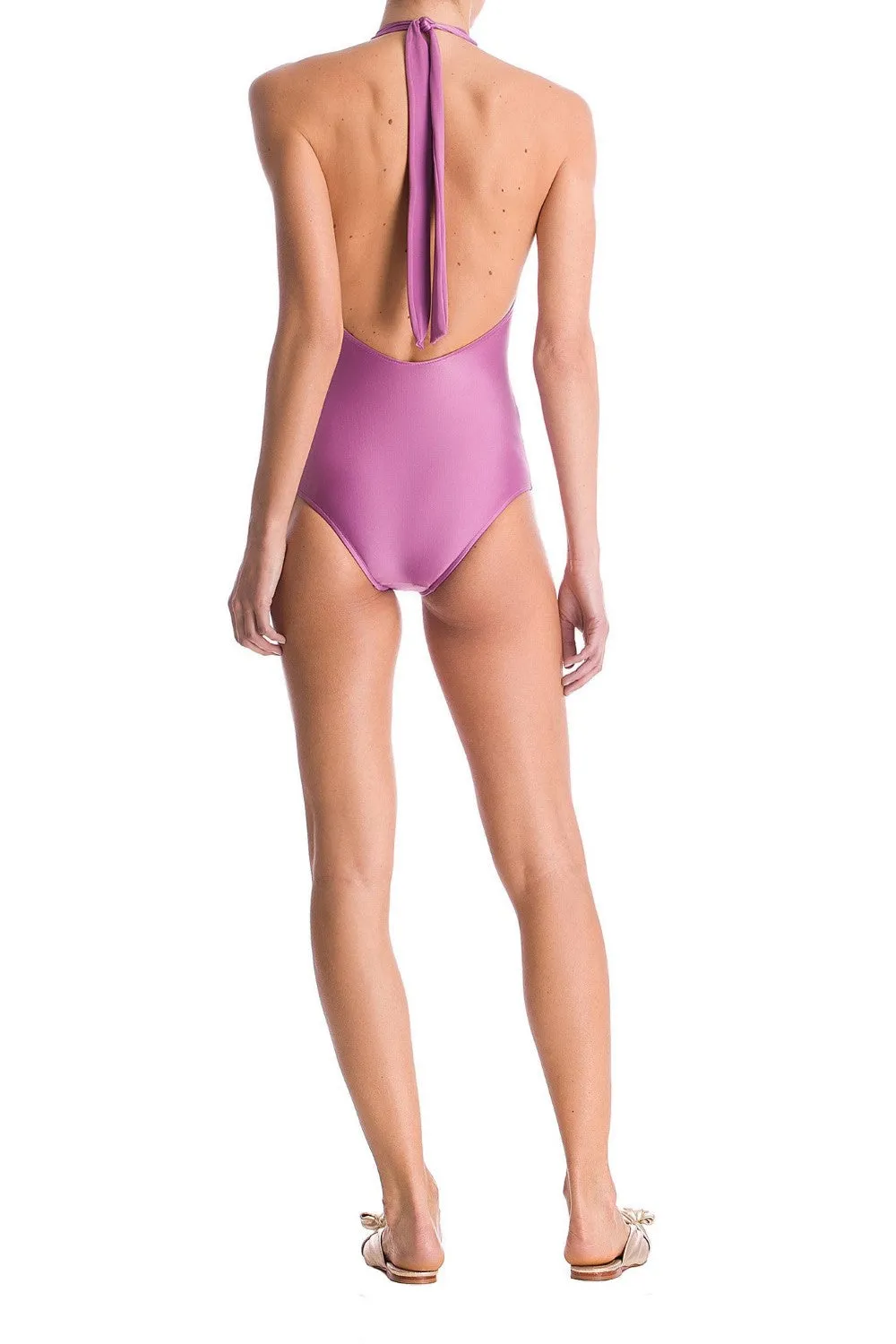 Colorful Flowers Halterneck Swimsuit