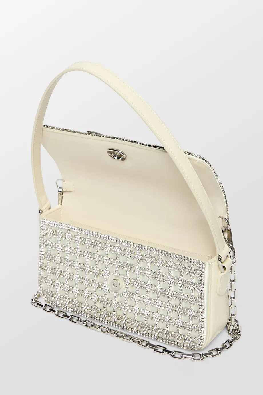 Crystal Bow Baguette Bag