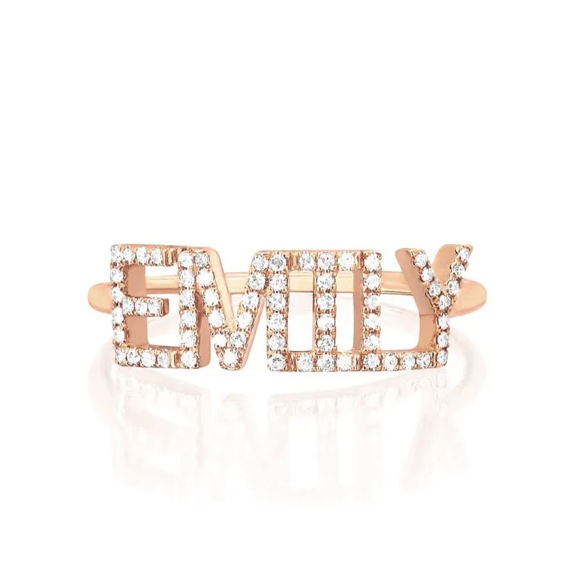 Custom Diamond Name Ring