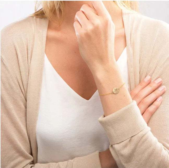 Dainty Engraved Hand Gestures Bracelet