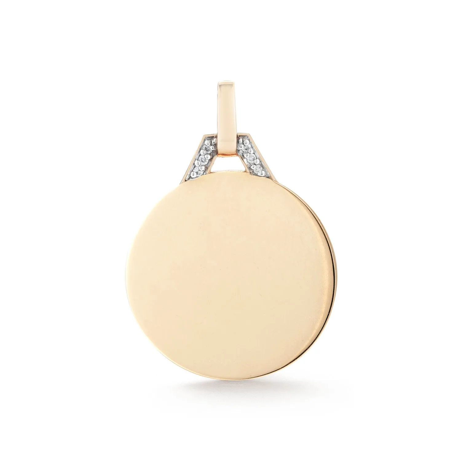 Dora Diamond Disc Pendant (Engravable)