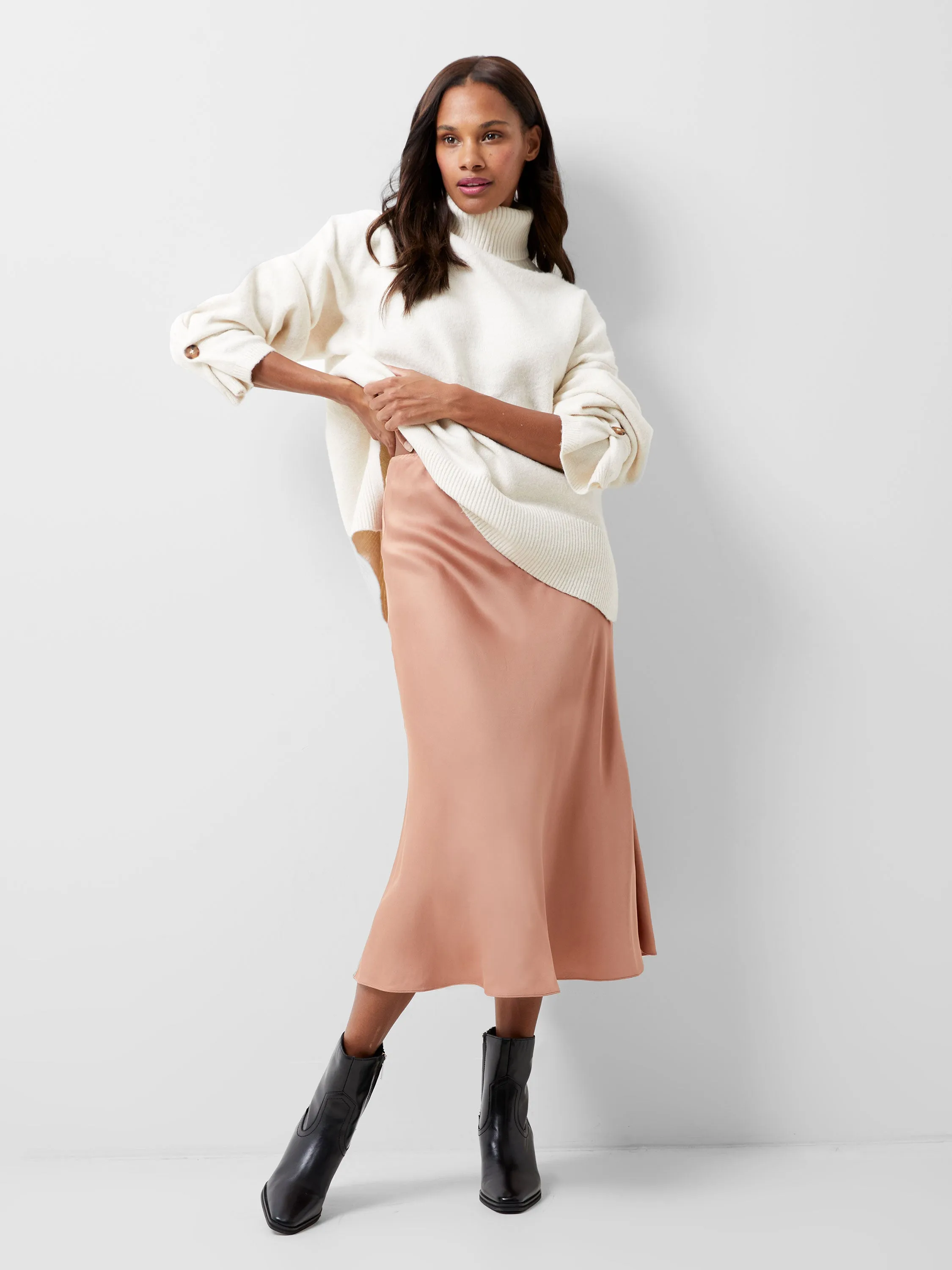 Ennis Eco Satin Midaxi Slip Skirt