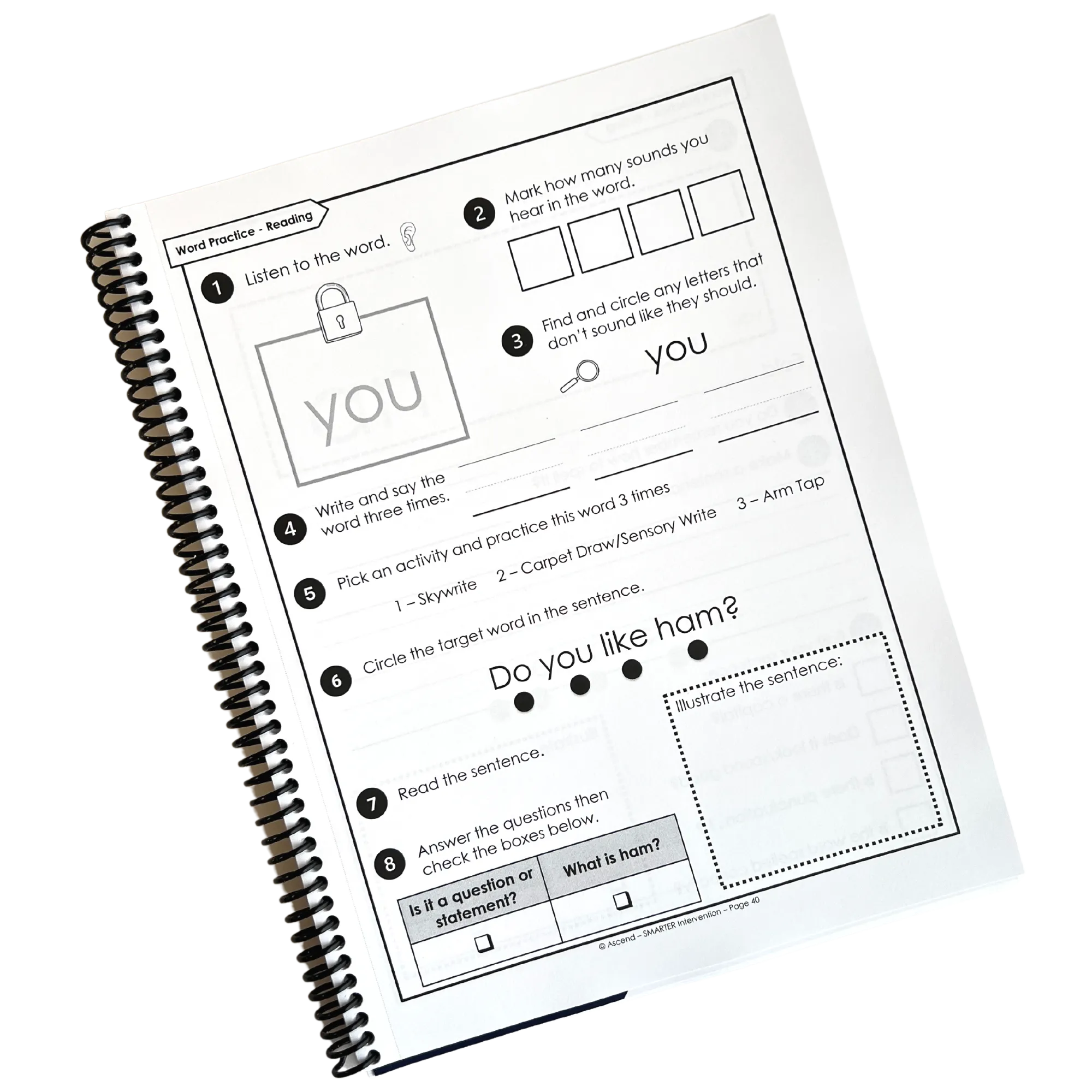 Foundations Lock Word Activities Workbook