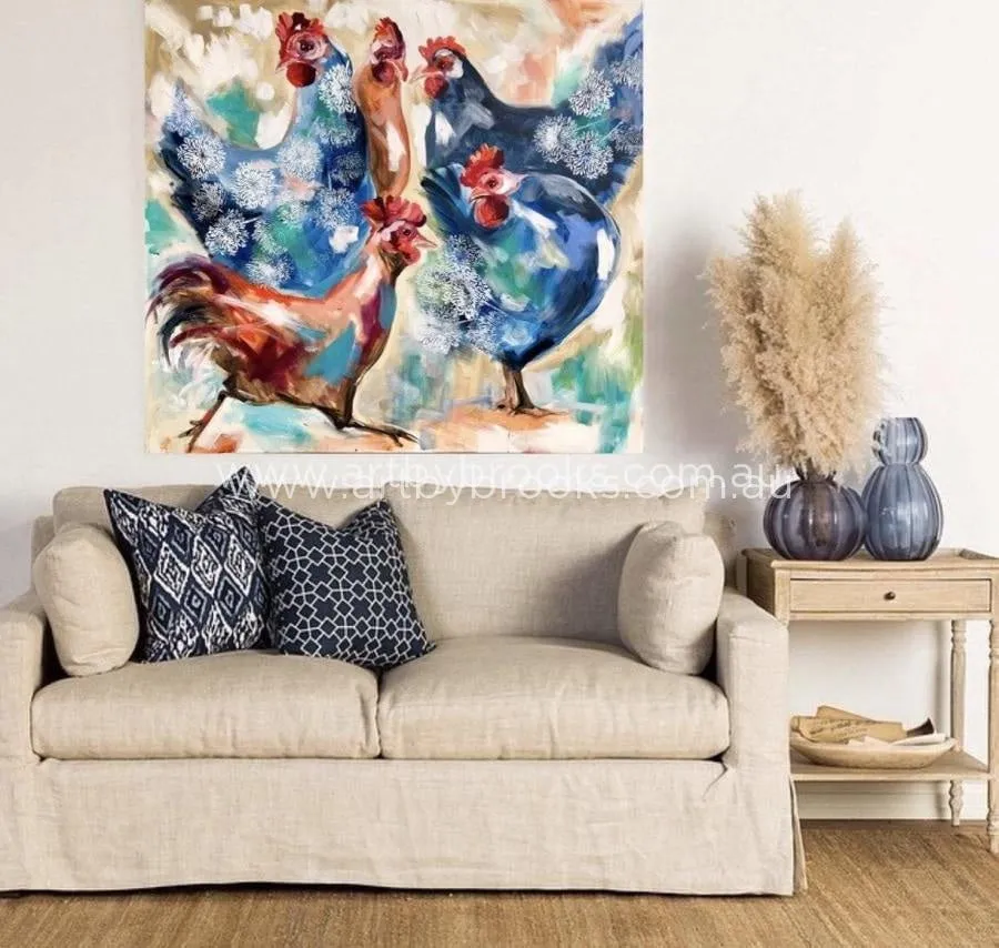 Free ranging - original on canvas 90x110cm