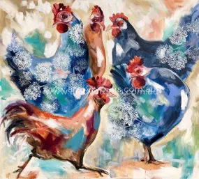 Free ranging - original on canvas 90x110cm