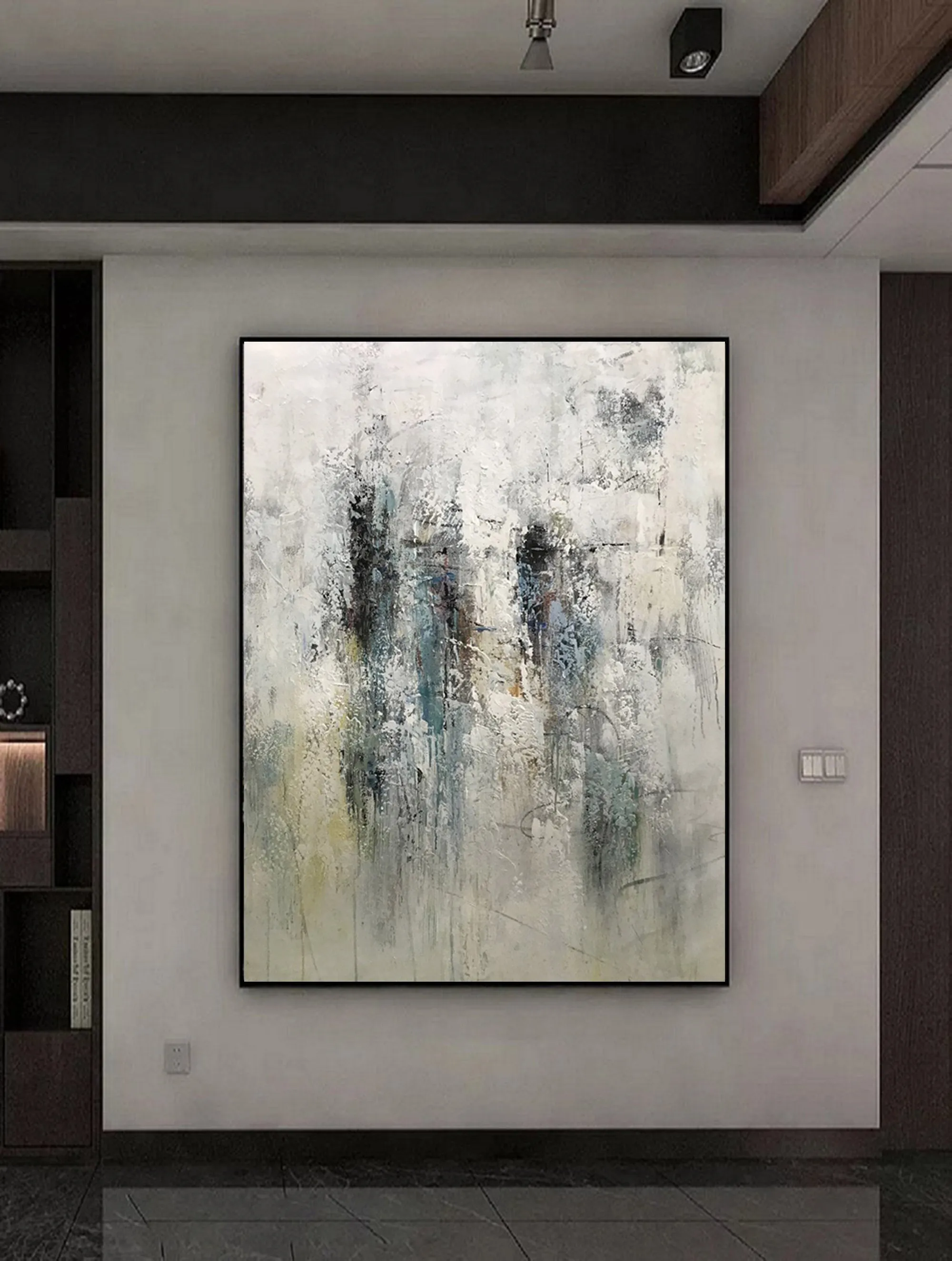 Gray GreenLiving Room Painting Large Abstract Canvas Art Cp034