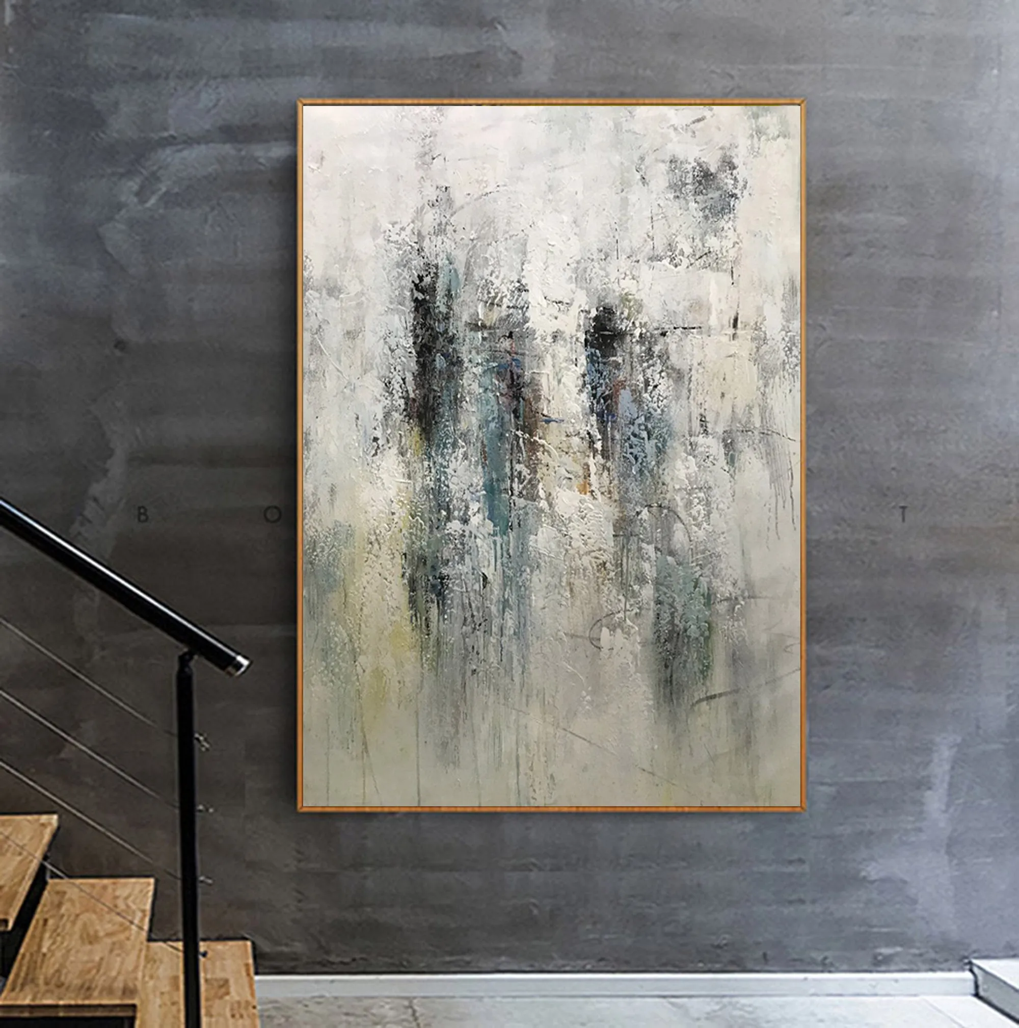 Gray GreenLiving Room Painting Large Abstract Canvas Art Cp034