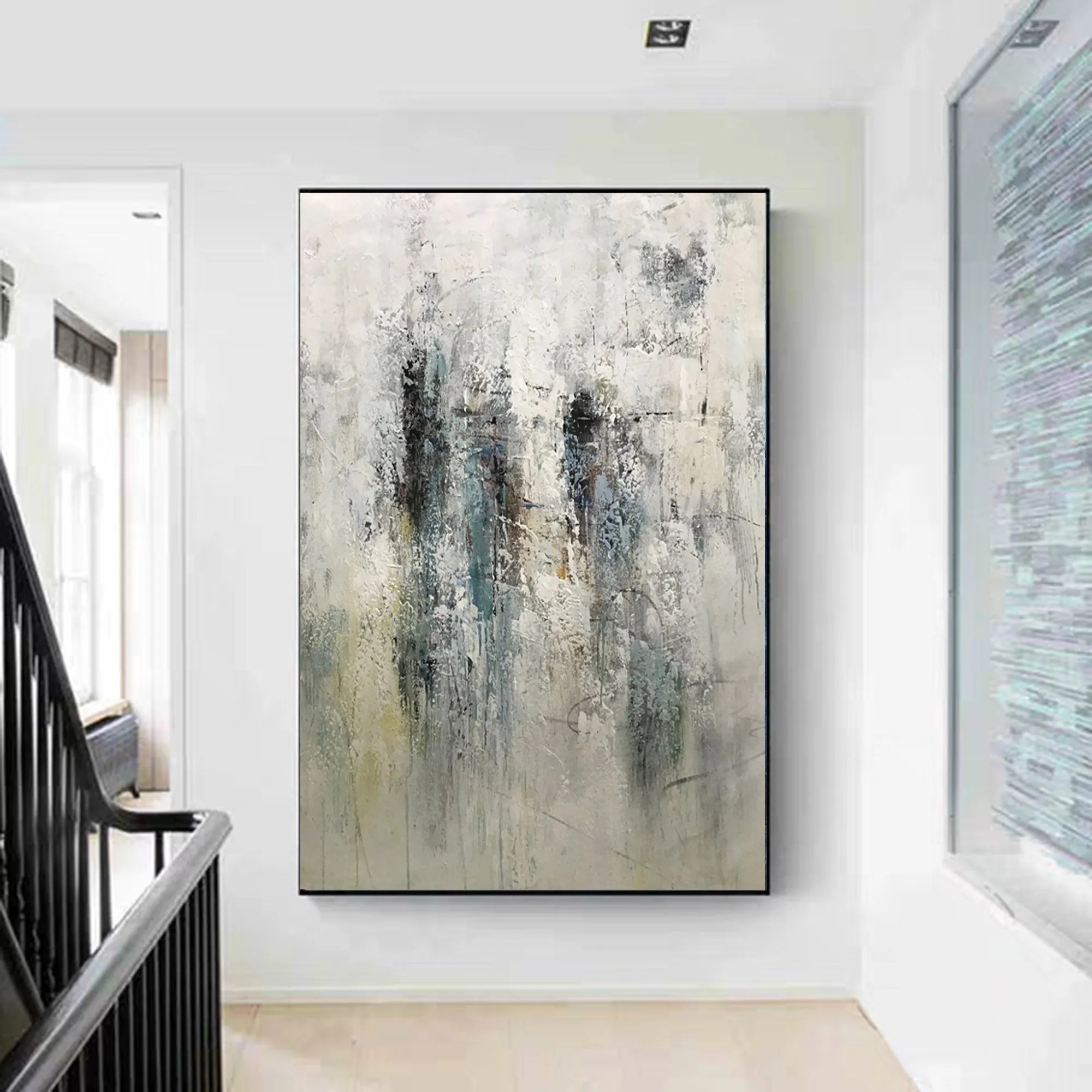 Gray GreenLiving Room Painting Large Abstract Canvas Art Cp034