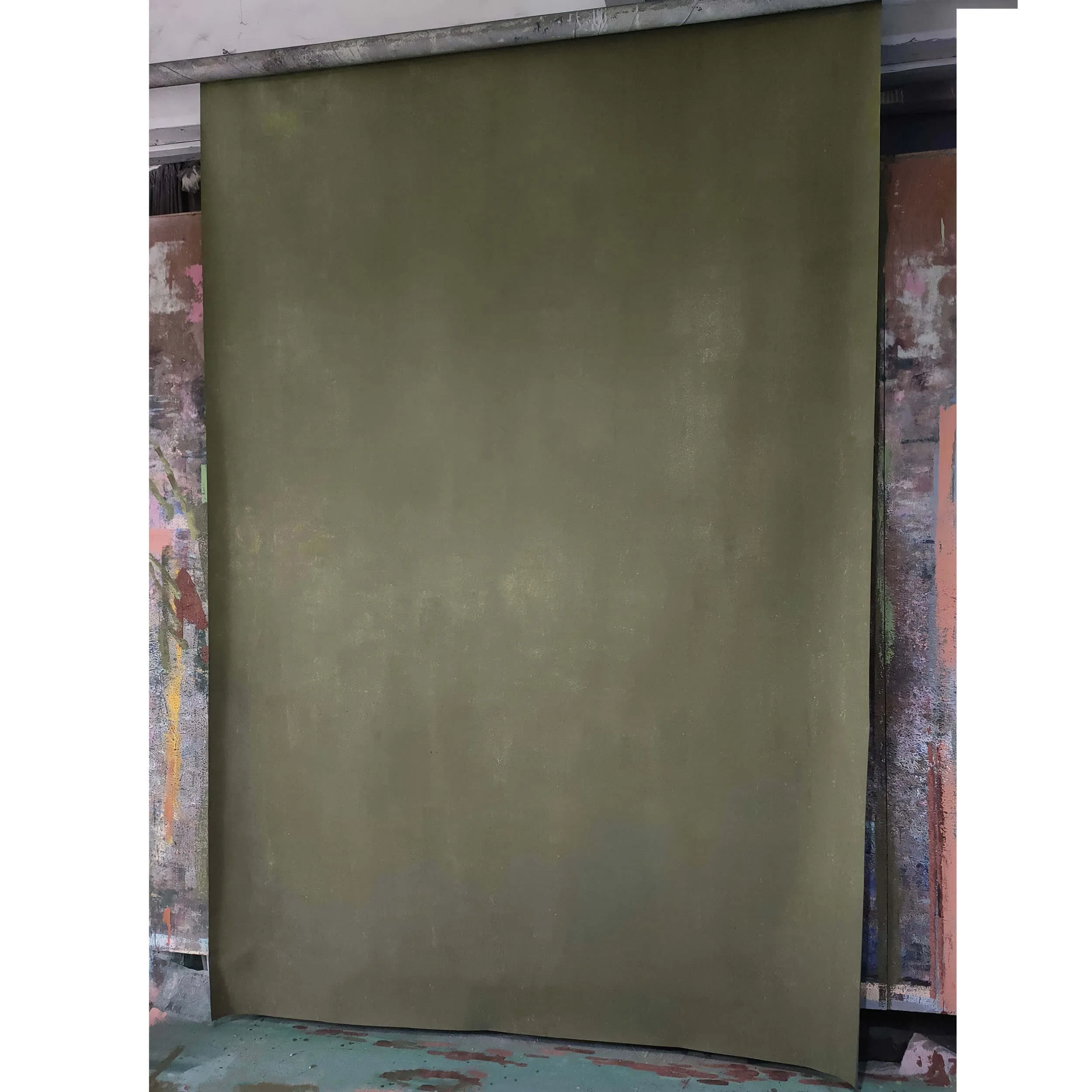 (HP-NS) 2x3m Painting Canvas Backdrop Photography (Khaki Green)