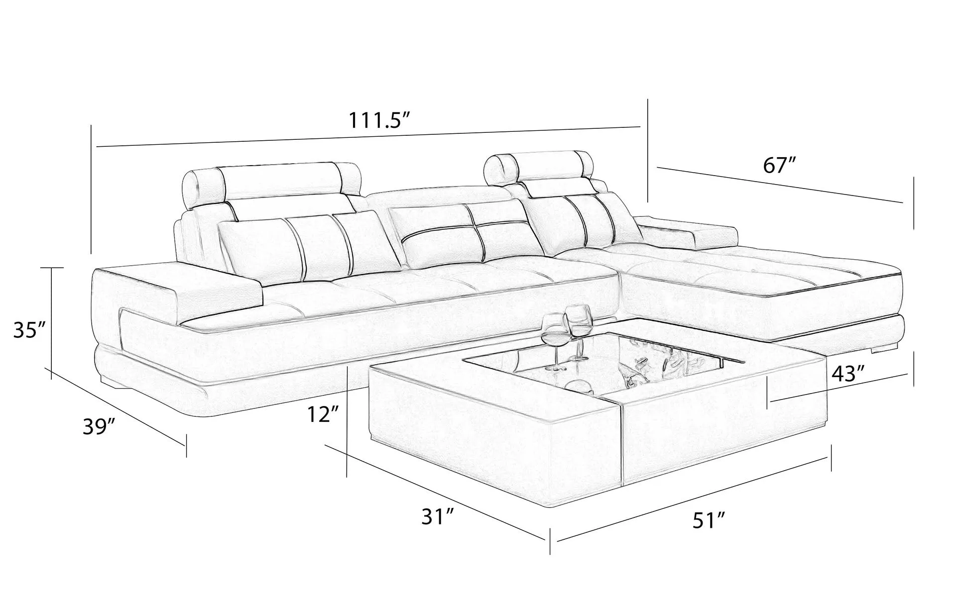 Juke Small Leather Sectional