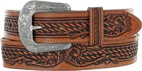 Justin® Men's Cottonwood Tooled Leather Western Belt