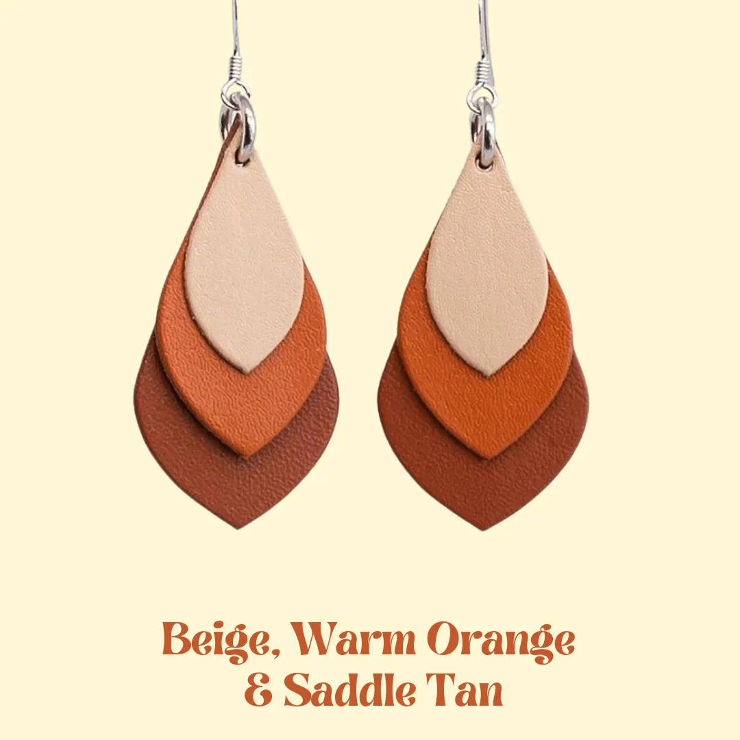 KI & Co - Leather Tear Drop Earrings Various