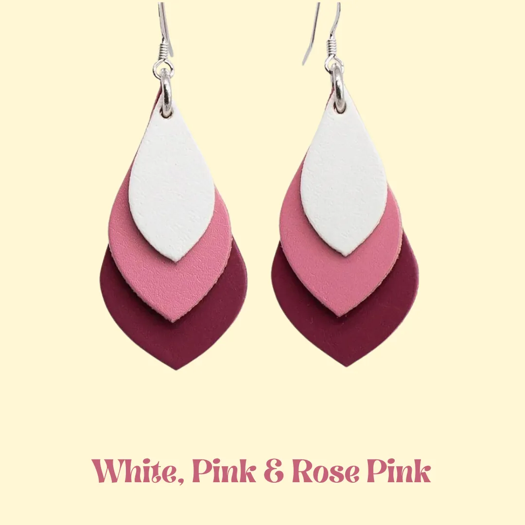 KI & Co - Leather Tear Drop Earrings Various