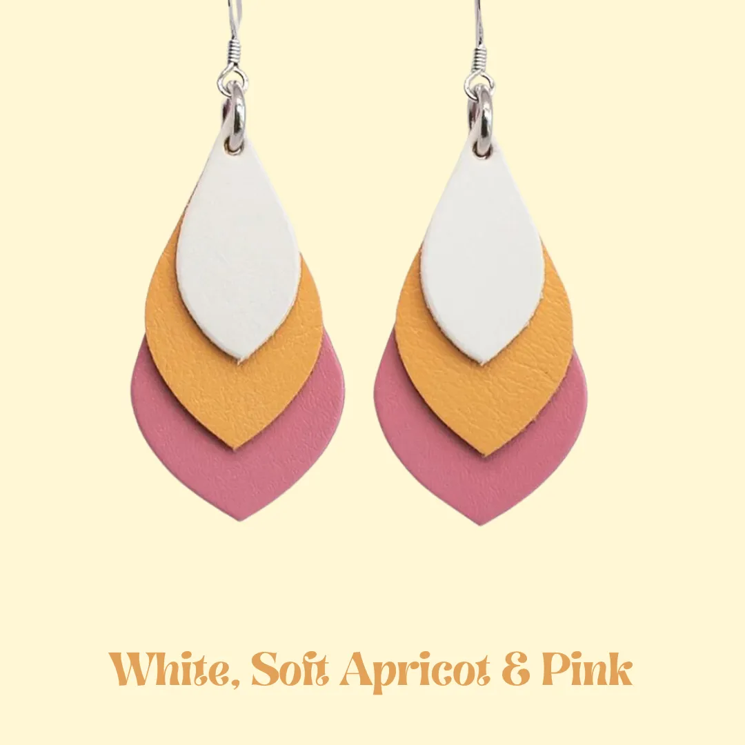 KI & Co - Leather Tear Drop Earrings Various