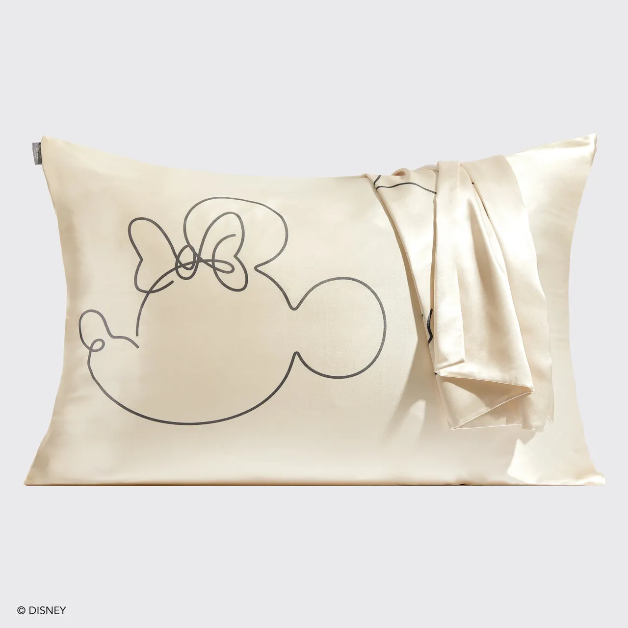 Kitsch & Mickey and Minnie Satin Pillowcase Standard Mrs. Mouse - Cream