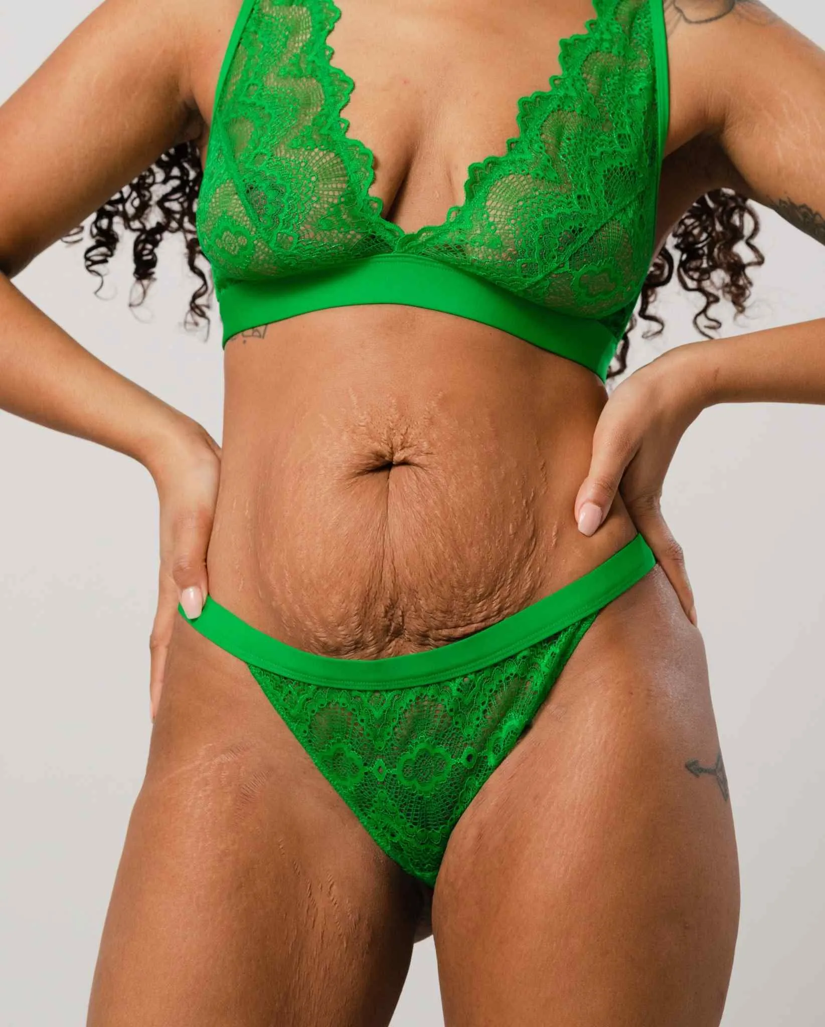 Lace Bikini Tanga Green Ivy