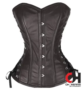 Leather Overbust Corset - Double Steel Boned