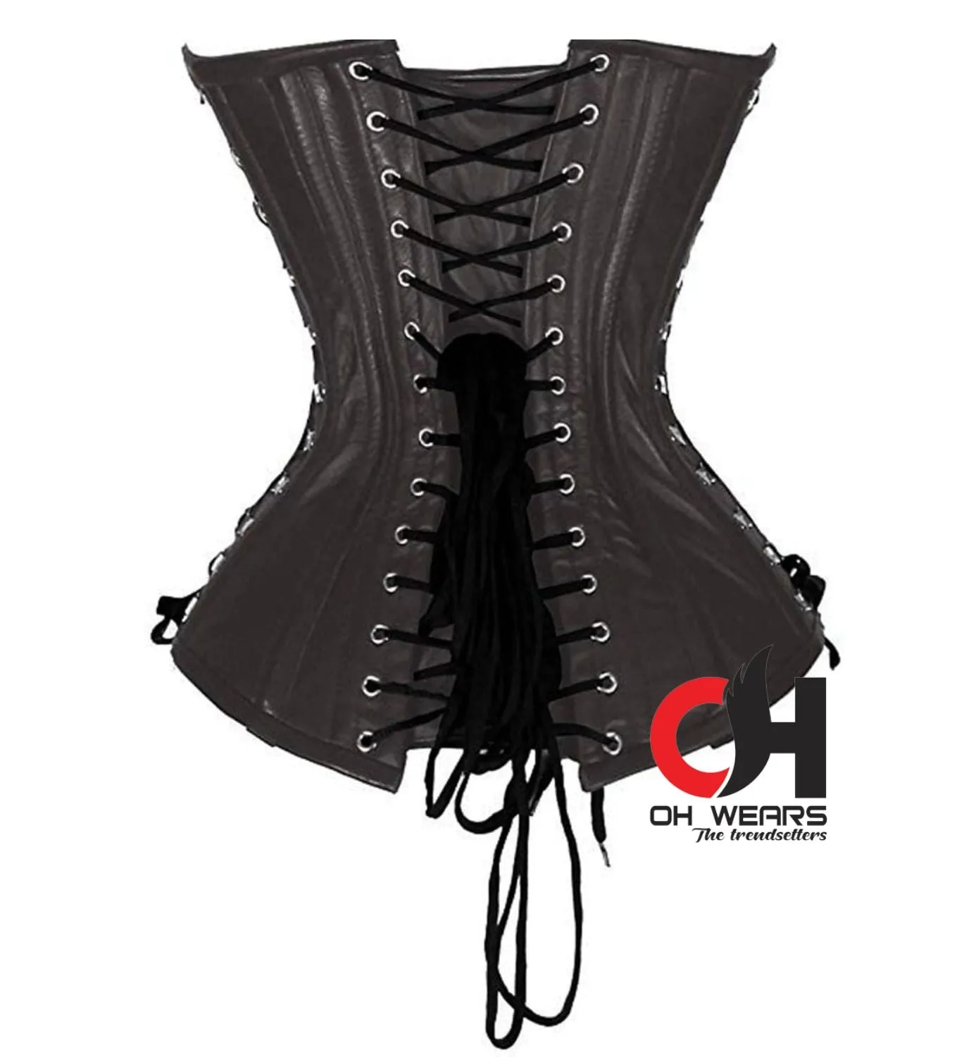 Leather Overbust Corset - Double Steel Boned