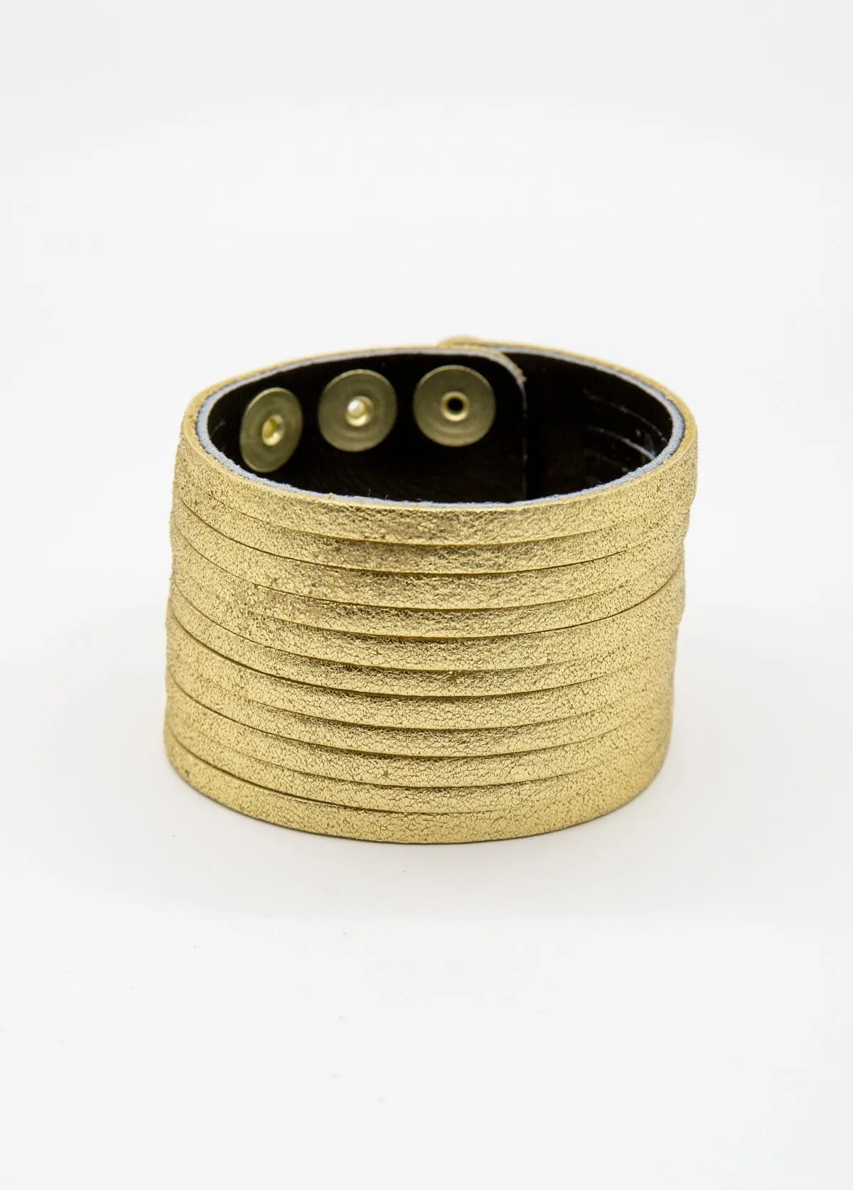 Leather Wide Cuff Gold