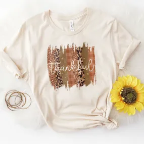 Leopard & Glitter Thankful Tee